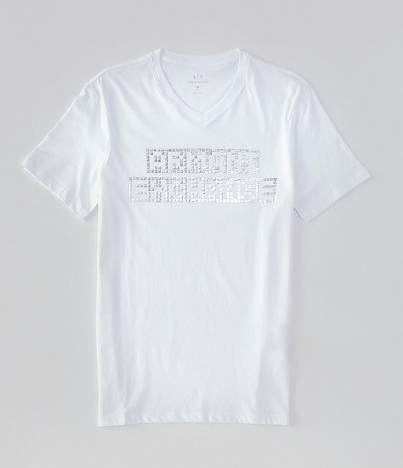 ARMANI EXCHANGE Video Game Logo Short-Sleeve V-Neck Tee