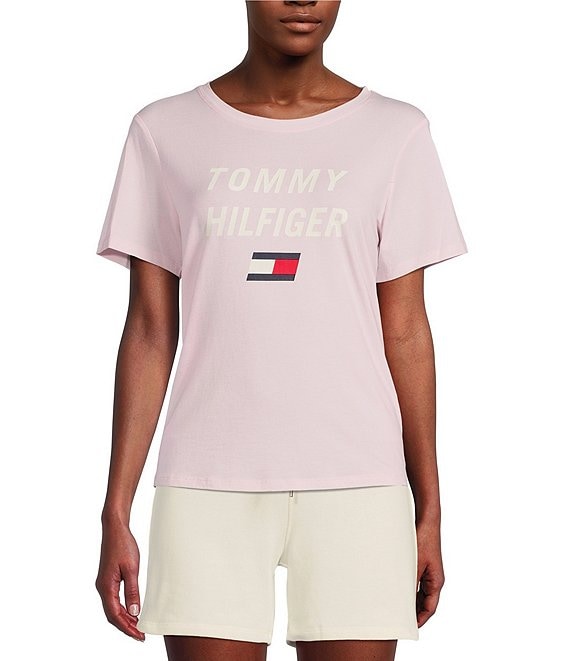 TOMMY HILFIGER Sport Slim Crew Neck Short Sleeve Graphic Logo Tee