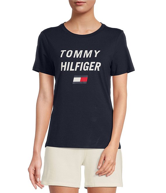 TOMMY HILFIGER Sport Slim Crew Neck Short Sleeve Graphic Logo Tee