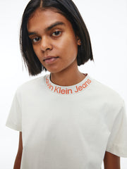 CALVIN KLEIN Organic Cotton Logo Collar T-Shirt