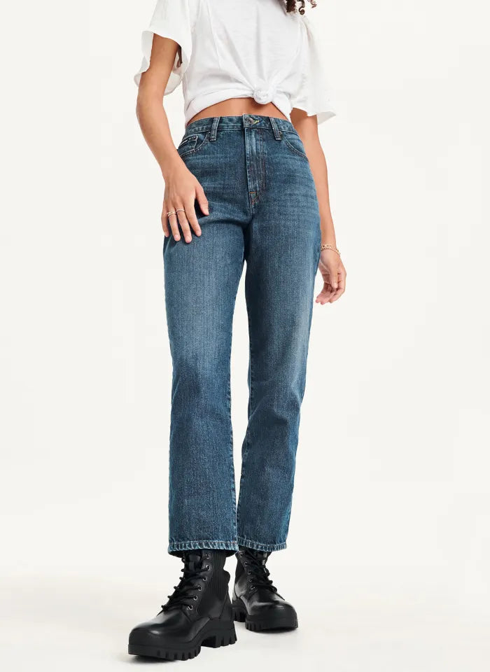 Jeans Broome Straight Leg High Rise Rolled Cuff Cropped Denim Jeans