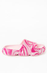 CHAMPION Women's Pink Mellow Squish Swirl Slide Sandals