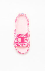 CHAMPION Women's Pink Mellow Squish Swirl Slide Sandals