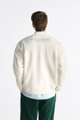 ZARA Contrast Print Sweatshirt - Oyster White