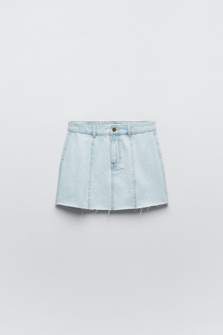 ZARA Z1975 Denim Mini Skirt - Light Blue