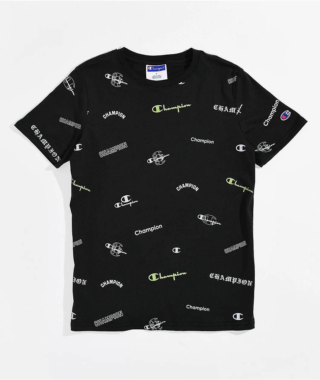 CHAMPION Kids' Logo Black T-Shirt