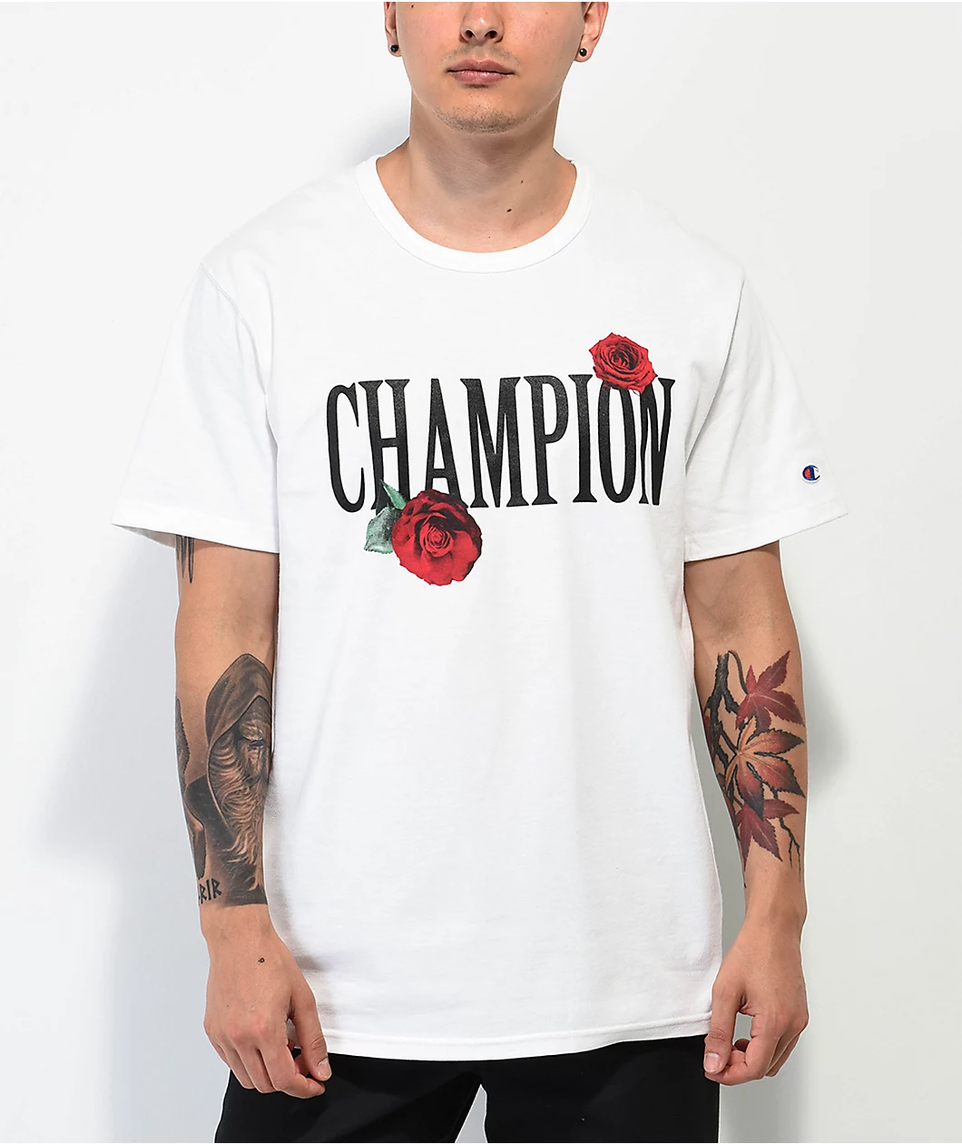 CHAMPION  With Roses White T-Shirt