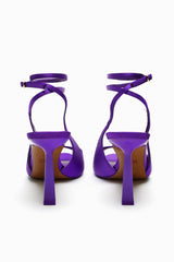 ZARA Fabric High Heel Sandals - Purple