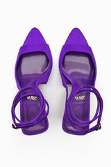 ZARA Fabric High Heel Sandals - Purple