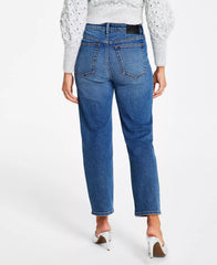 DKNY Jeans Waverly Straight Leg High Rise Cropped Denim Jeans