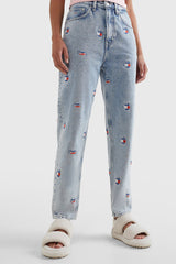 TOMMY HILFIGER Mom Ultra High Rise Tapered Embroidered Jeans