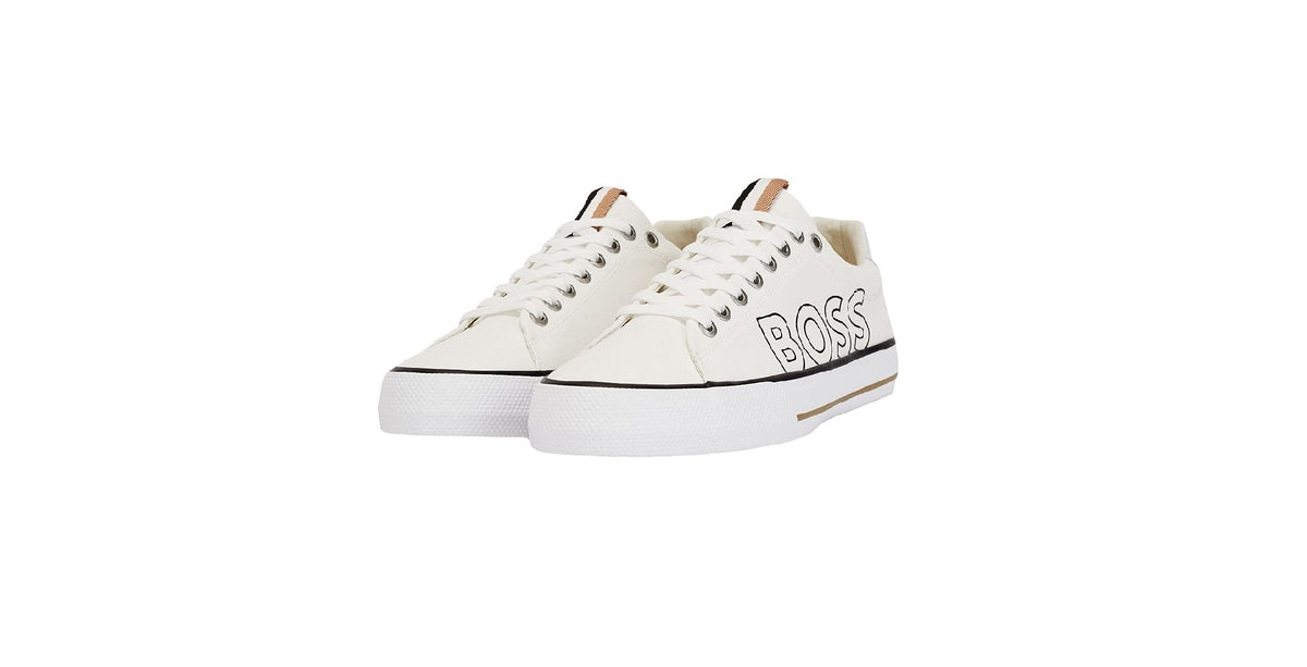 HUGO BOSS Men's Aiden Logo Tennis Canvas Sneakers