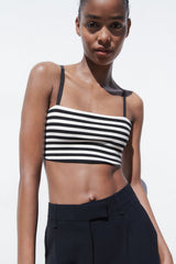 ZARA Stretch Knit Bandeau Top - Black