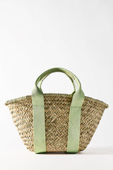 ZARA Raffia Basket Bag - Green