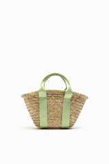 ZARA Raffia Basket Bag - Green