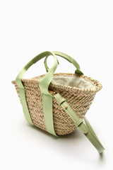 ZARA Raffia Basket Bag - Green