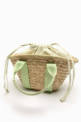 ZARA Raffia Basket Bag - Green