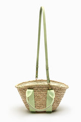 ZARA Raffia Basket Bag - Green