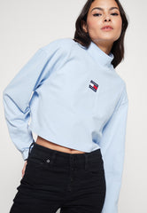 TOMMY HILFIGER Badge Mock Turtleneck Crop Top