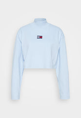 TOMMY HILFIGER Badge Mock Turtleneck Crop Top