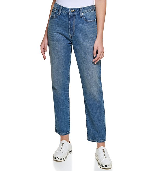 Jeans Broome Straight Leg High Rise Rolled Cuff Cropped Denim Jeans