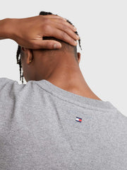 TOMMY HILFIGER Dual Gender Split Hem Sueded T-shirt