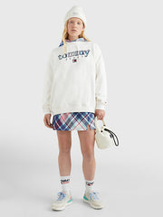 TOMMY HILFIGER Tartan Logo Oversized Sweatshirt