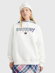 TOMMY HILFIGER Tartan Logo Oversized Sweatshirt