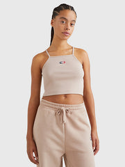 TOMMY HILFIGER Logo Rib-Knit Crop Top