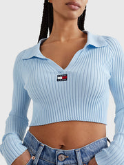 TOMMY HILFIGER Badge Ribbed Cropped Jumper