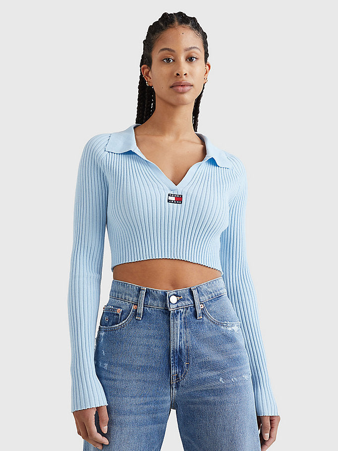 TOMMY HILFIGER Badge Ribbed Cropped Jumper