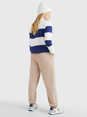 TOMMY HILFIGER Stripe Long Sleeve Cropped Rugby Polo