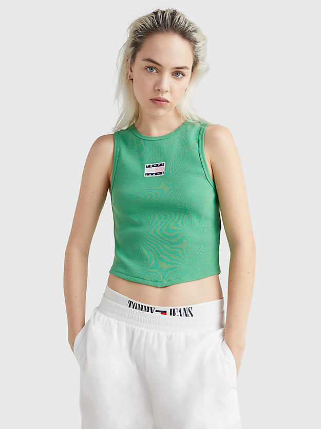 TOMMY HILFIGER Badge Ribbed Crop Top