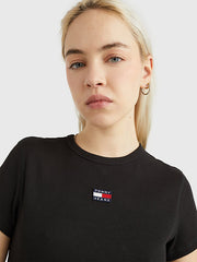 TOMMY HILFIGER Badge Rib-Knit Fitted T-Shirt