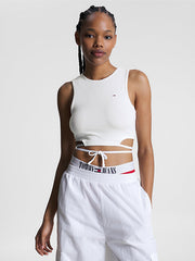 TOMMY HILFIGER Self Tie Flag Crop Top