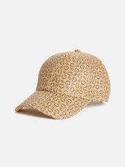 GUESS Woven Straw Logo Baseball Hat