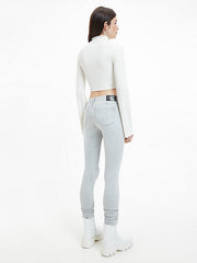 CALVIN KLEIN Shiny Rib Long Sleeve Top