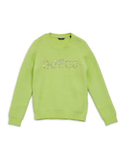 GUESS Fuzzy Embellished Logo Sweater