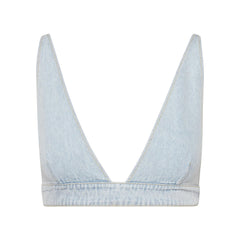 STEVE MADDEN Kendra Bra Top Denim Fabric