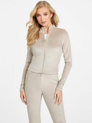 GUESS Eco Abia Velour Zip Jacket & Eco Abia Velour Flare Pants Set