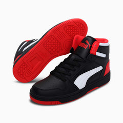 PUMA Men's Rebound Lay Up Black/White High Risk Red Sneakers