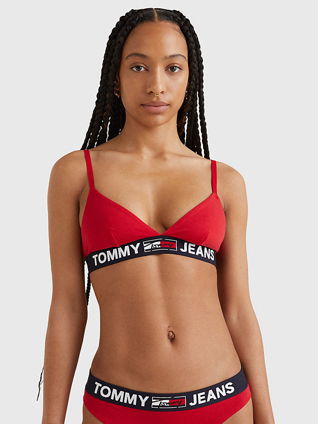 TOMMY HILFIGER Logo Underband Unlined Triangle Bra & Logo Waistband Thong Set