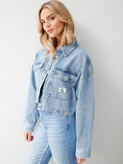 CALVIN KLEIN Oversized Cropped Denim Shirt