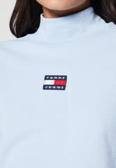 TOMMY HILFIGER Badge Mock Turtleneck Crop Top