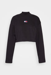 TOMMY HILFIGER Badge Mock Turtleneck Crop Top