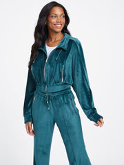 GUESS Eco Uma Velour Pants & Eco Uma Velour Zip-up Jacket Set