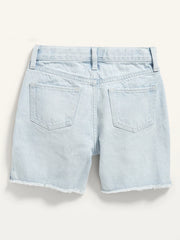 OLD NAVY High-Waisted Built-In Tough Ripped Jean Midi Shorts for Girls