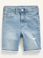 OLD NAVY Extra High-Waisted Rockstar 360° Stretch Ripped Jean Bermuda Shorts for Girls