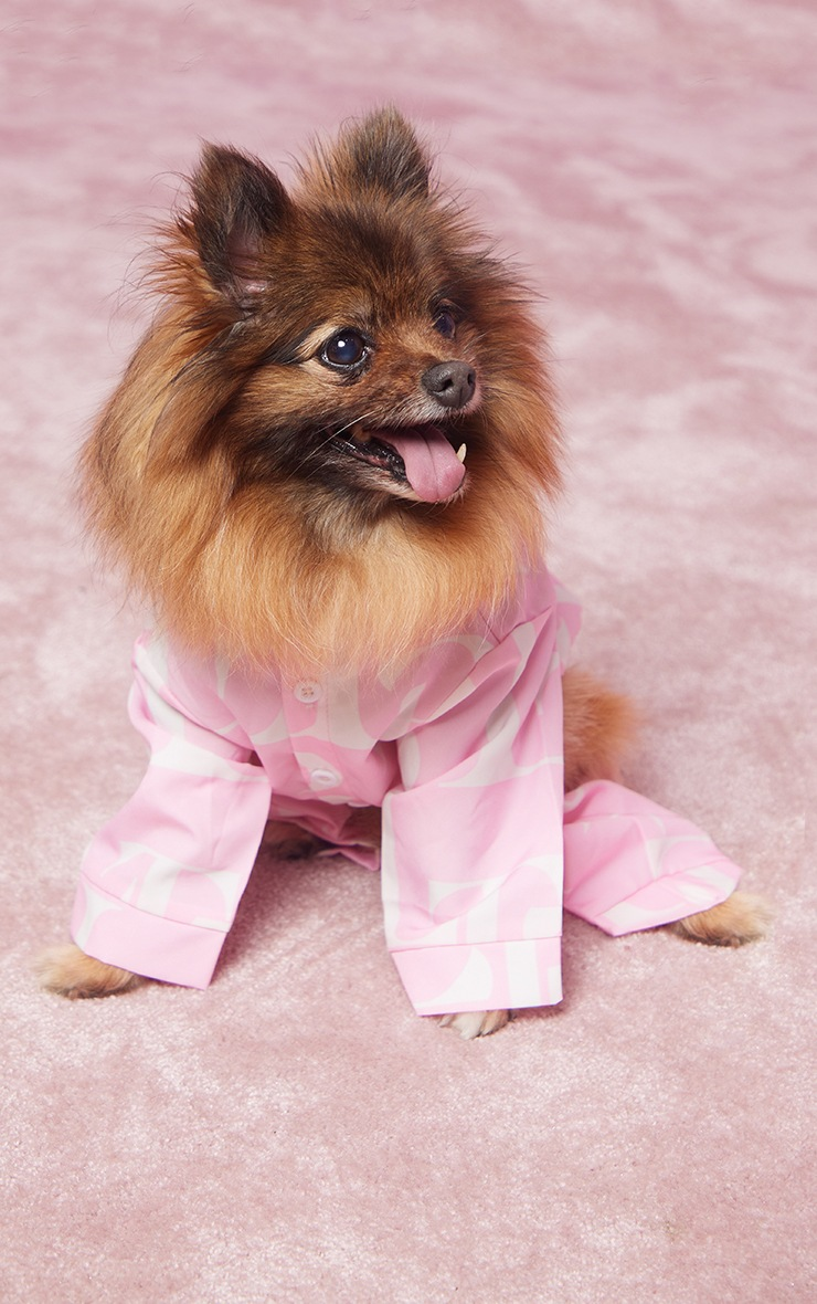 PRETTY LITTLE THING Pink Dog Pyjama Set