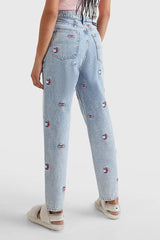 TOMMY HILFIGER Mom Ultra High Rise Tapered Embroidered Jeans